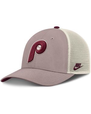 Nike Philadelphia Phillies Cooperstown Rise Mlb Adjustable Trucker Hat - Brown