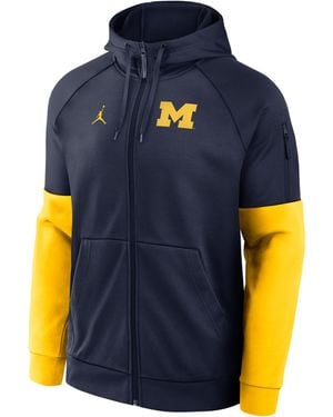 Nike Michigan Primetime Brand Therma-Fit College Full-Zip Hoodie - Blue