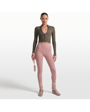 Nike Skims Ribbed Seamless Cropped Full-Zip Jacket - Red