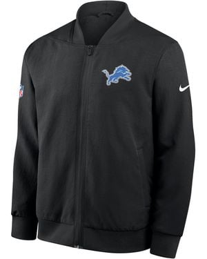 Nike Detroit Lions Sideline Nfl Full-Zip Bomber Jacket - Black