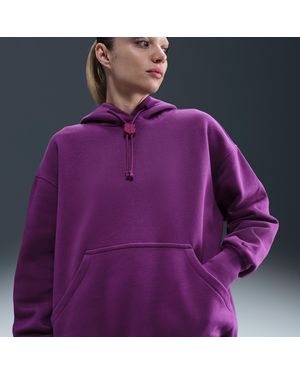 Nike F.C. Barcelona Phoenix Fleece Football Oversized Pullover Hoodie - Purple