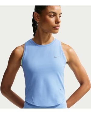 Nike Swift Dri-Fit Seamless Cropped Running Tank Top - Blue