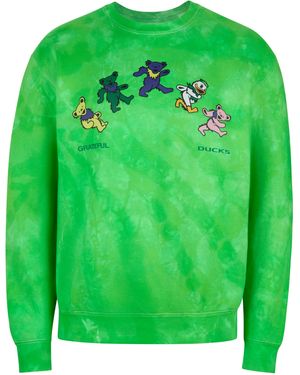 Nike "Grateful Duck" Tie-Dye Crew-Neck Sweatshirt - Green