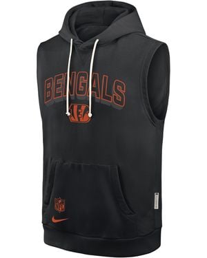 Nike Cincinnati Bengals Sideline Dri-Fit Nfl Sleeveless Pullover Hoodie - Black