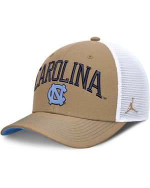 Nike North Carolina Primetime Arched Brand Dri-Fit College Trucker Adjustable Hat - Natural