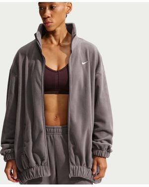 Nike One Therma-Fit Oversized Full-Zip Jacket - Gray