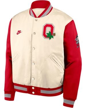 Nike Ohio State Legacy College Full-Snap Bomber Jacket - Red
