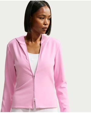 Nike Sportswear Chill Knit Slim Long-Sleeve Full-Zip Top - Pink