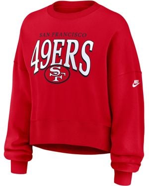 Nike San Francisco 49Ers Rewind Phoenix Nfl Oversized Pullover Crew - Red