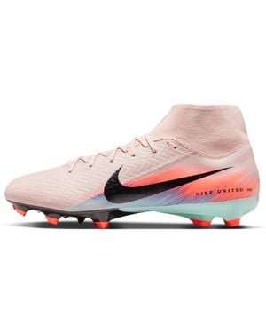 Nike United Mercurial Superfly 10 Academy Multi-Ground High-Top Soccer Cleats - Pink