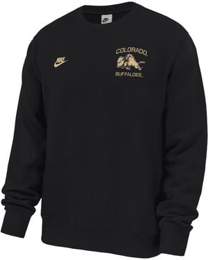 Nike Colorado Buffaloes Club Football Fleece Crew-Neck Sweatshirt - Black
