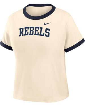 Nike College (Ole Miss Ringer T-Shirt - Natural