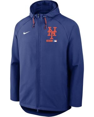 Nike New York Mets Authentic Collection Therma-Fit Mlb Full-Zip Hooded Jacket - Blue