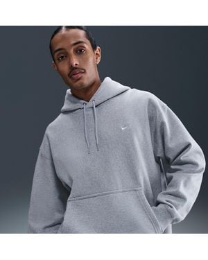 Nike Solo Swoosh Pullover Hoodie - Grey