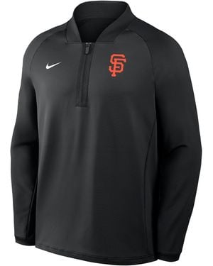 Nike San Francisco Giants Authentic Collection Dri-Fit Mlb 1/2-Zip Long-Sleeve Top - Black