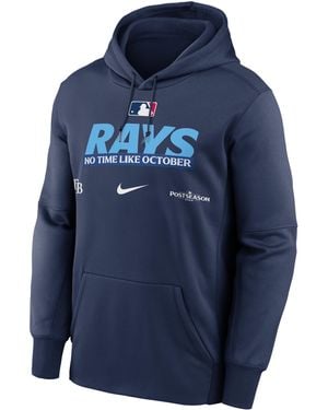 Nike Tampa Bay Rays 2026 Postseason Authentic Collection Therma-Fit Mlb Pullover Hoodie - Blue