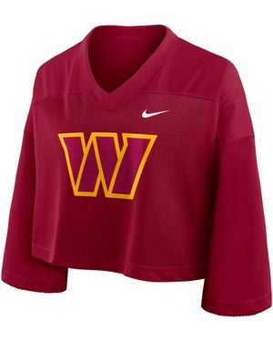 Nike Washington Commanders Rewind Fashion Dri-Fit Nfl Cropped Jersey - Red
