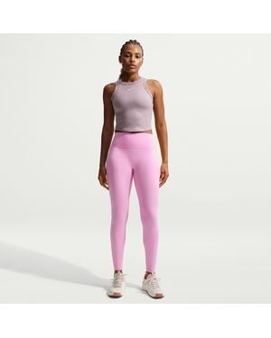 Nike One Seamless Front High-Waisted Full-Length Leggings - Pink