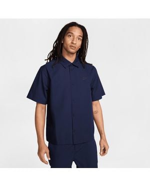 Nike Club Short-Sleeve Button-Down Shirt - Blue