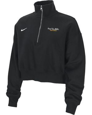 Nike College Phoenix Fleece (Prairie View A&M University) Cropped 1/4-Zip Pullover - Black