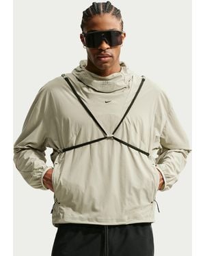 Nike Tech Helios Dri-Fit Convertible Pullover Top - Natural