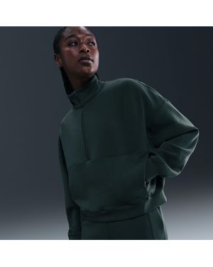 Nike 24.7 Impossiblysoft Dri-Fit Oversized 1/2-Zip Top - Blue