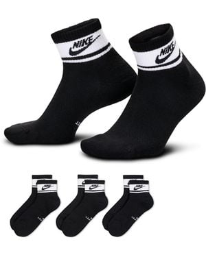 Nike Everyday Elevated Ankle Socks (3 Pairs) - Black