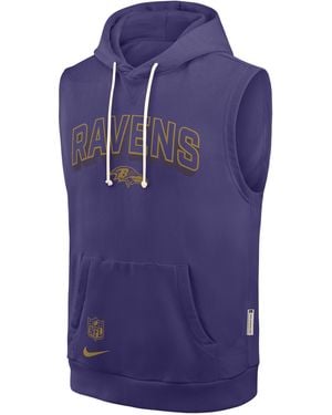 Nike Baltimore Ravens Sideline Dri-Fit Nfl Sleeveless Pullover Hoodie - Blue