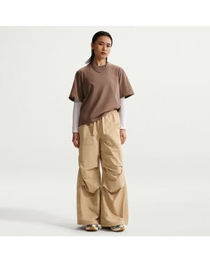 Nike Sportswear Loose Mid-Rise Structured Pants - Natural
