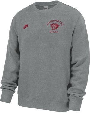 Nike Washington State Cougars Club Football Fleece Crew-Neck Sweatshirt - Gray