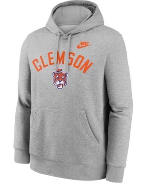 Nike Clemson Legacy Arch Club College Pullover Hoodie - Gray