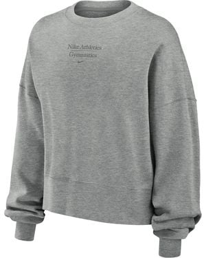 Nike Phoenix Fleece Gymnastics Crew-Neck Sweatshirt - Gray