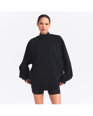 Nike Skims Matte Tricot Oversized Full-Zip Track Jacket - Black