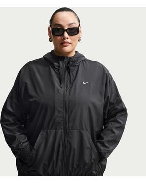 Nike Sportswear Classic Wovens Loose Uv Hooded Jacket (Plus Size) - Black