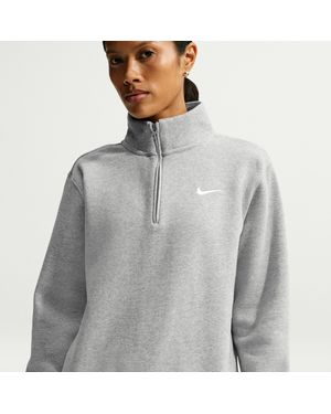 Nike Studio Fleece Medium Weight 1/4-Zip Top - Gray