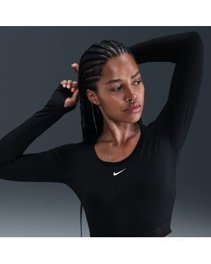 Nike Pro Dri-Fit Cropped Long-Sleeve Top - Black