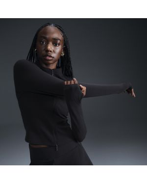 Nike Zenvy Dri-Fit Full-Zip Long-Sleeve Top - Black