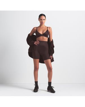 Nike Skims Satin Shine High-Waisted 5" Biker Shorts - Black