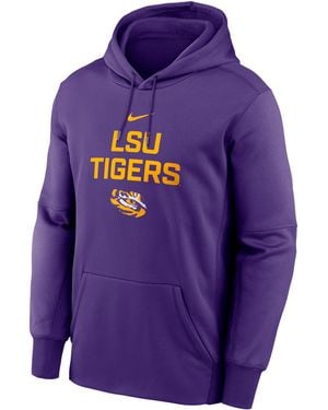 Nike Lsu Team Stacked Menâ Therma College Pullover Hoodie - Purple