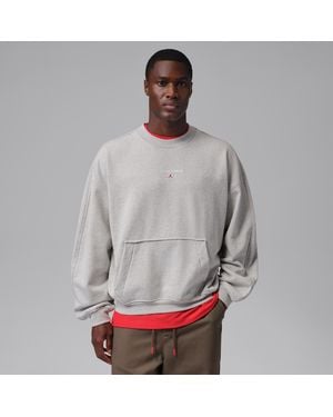 Nike Flight Fleece Crew-Neck Sweatshirt - Gray