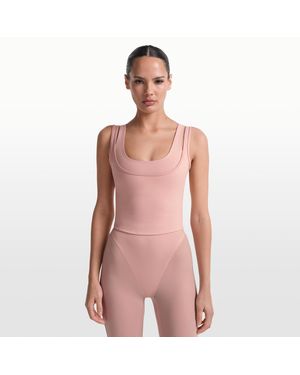 Nike Skims Matte Double-Strap Scoop Tank Top in Brown | Lyst