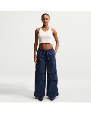 Nike Sportswear Loose Mid-Rise Structured Pants - Blue