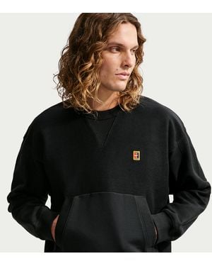 Nike Club Rules French Terry Crew-Neck Sweatshirt - Black