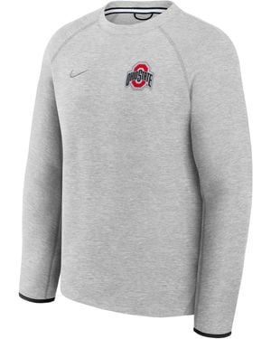 Nike Ohio State Tech Fleece College Pullover Crew - Gray