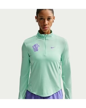 Nike Swift Dri-Fit Uv Protection 1/2-Zip Running Top - Green