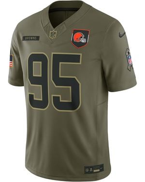 Nike Myles Garrett Cleveland Browns Salute To Service Dri-Fit Nfl Limited Jersey - Green