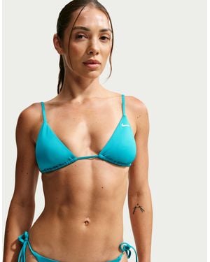 Nike Swim Effortless Essential Triangle Bikini Top - Blue