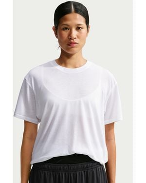 Nike Skims Performance Cotton Blend Oversized Short-Sleeve Top - White