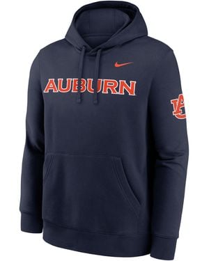 Nike Auburn Sideline Club College Pullover Hoodie - Blue