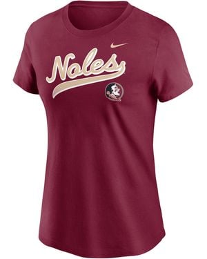 Nike Florida State Athletic Prep Arch Local Script College T-Shirt - Red